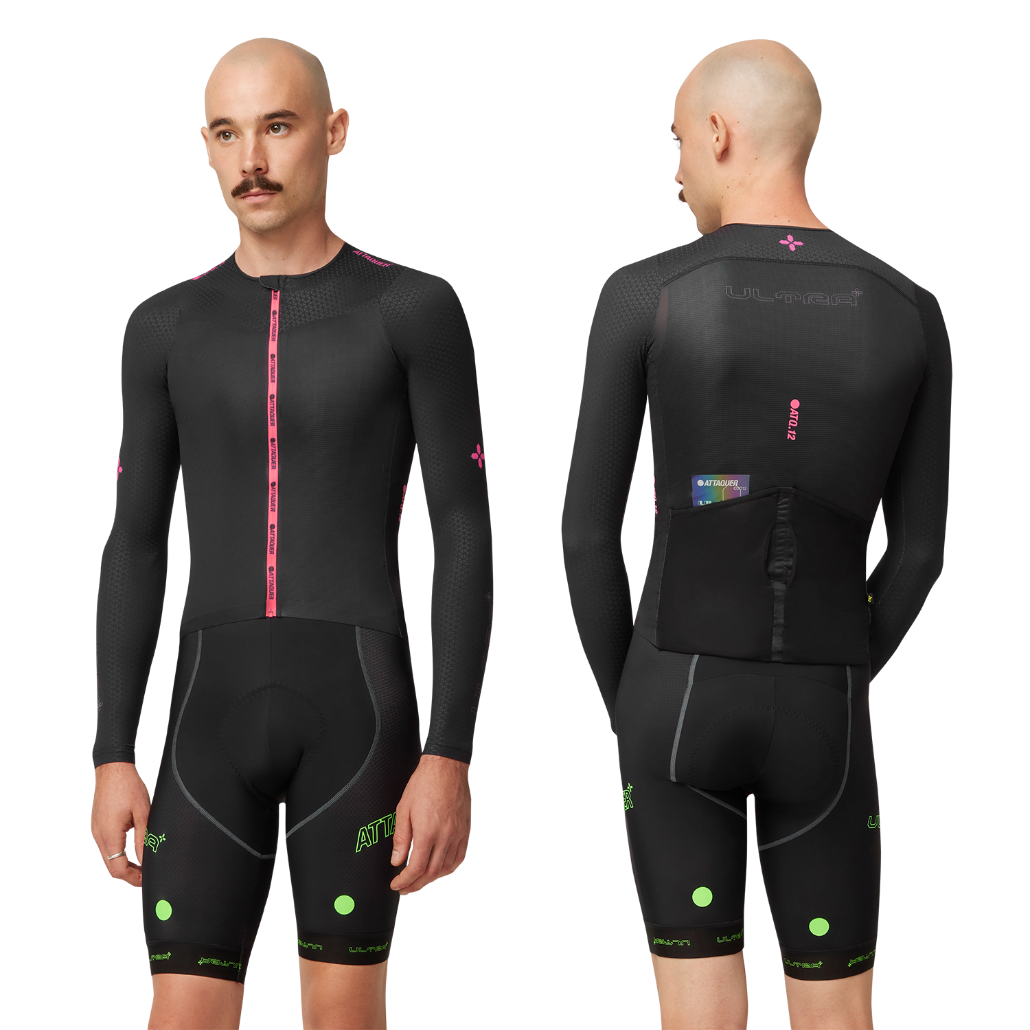 ULTRA+ Aero Long Sleeved Jersey Black/Neon Pink