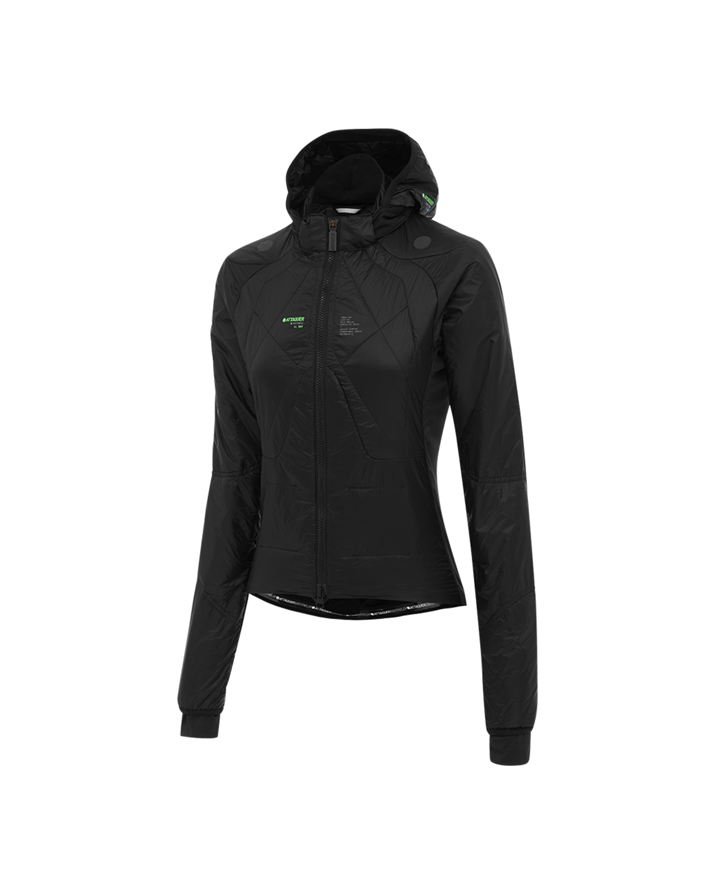 Womens All Day Anatomic Insulator Jacket Black Attaquer Cycling Jackets