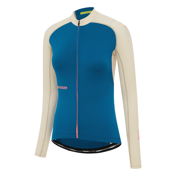 Womens All Day Summer Long Sleeve Jersey Blue/Eggshell feature display