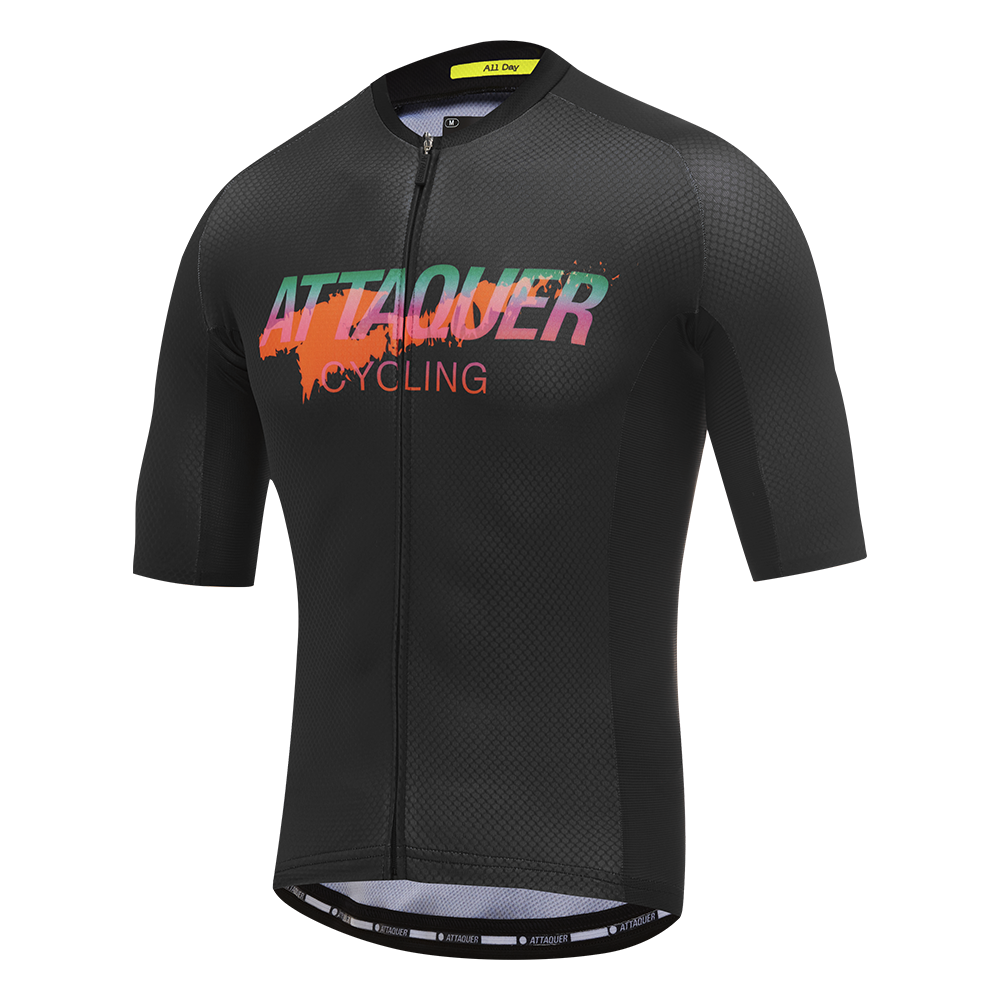 Black and orange cycling jersey sales