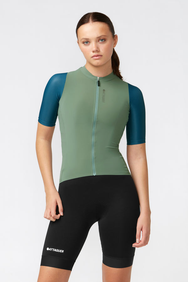 Attaquer Womens Race SS Jersey 2.0 Army/Teal/Lavender main