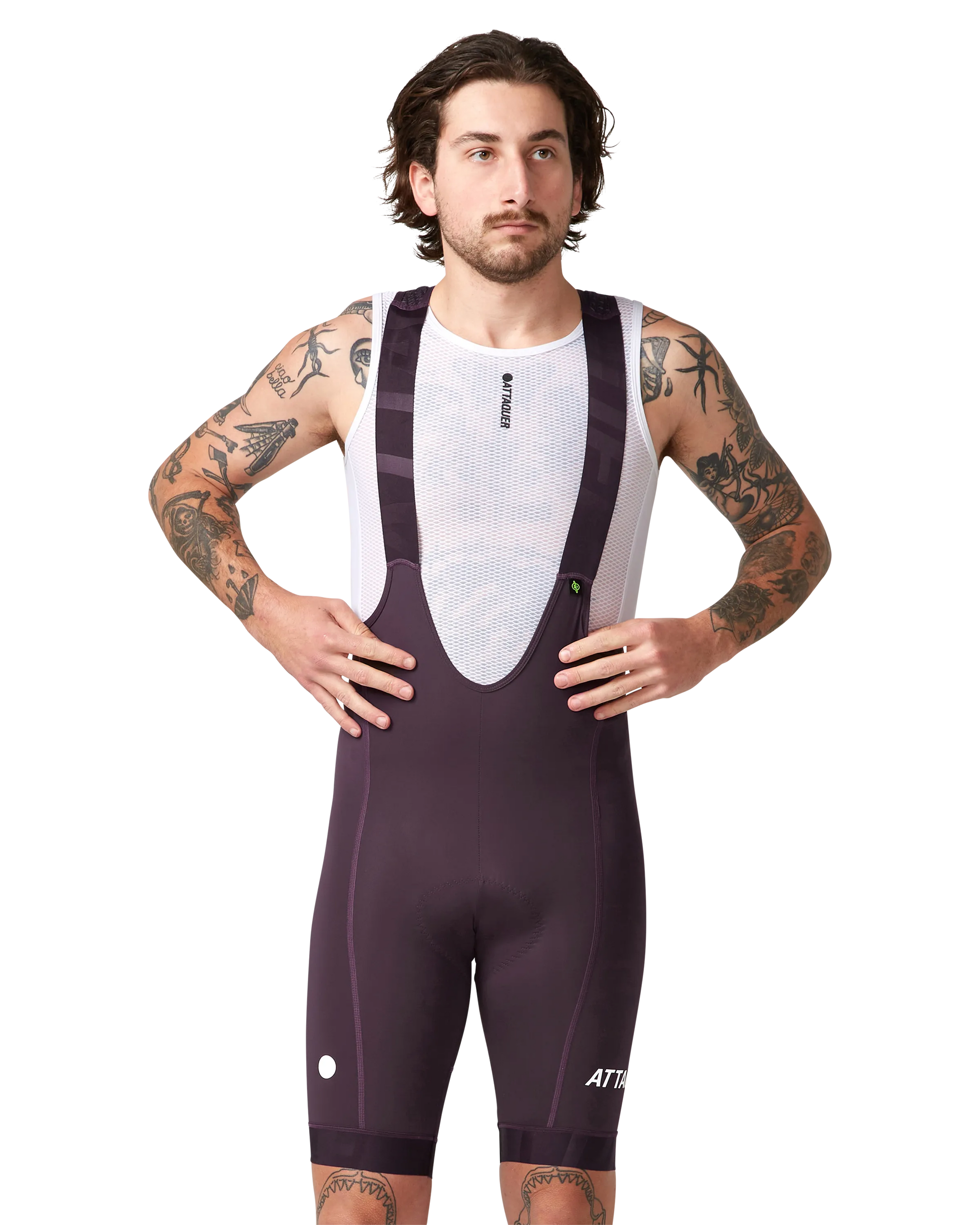 All Day Bib Short Aubergine-Attaquer-Attaquer