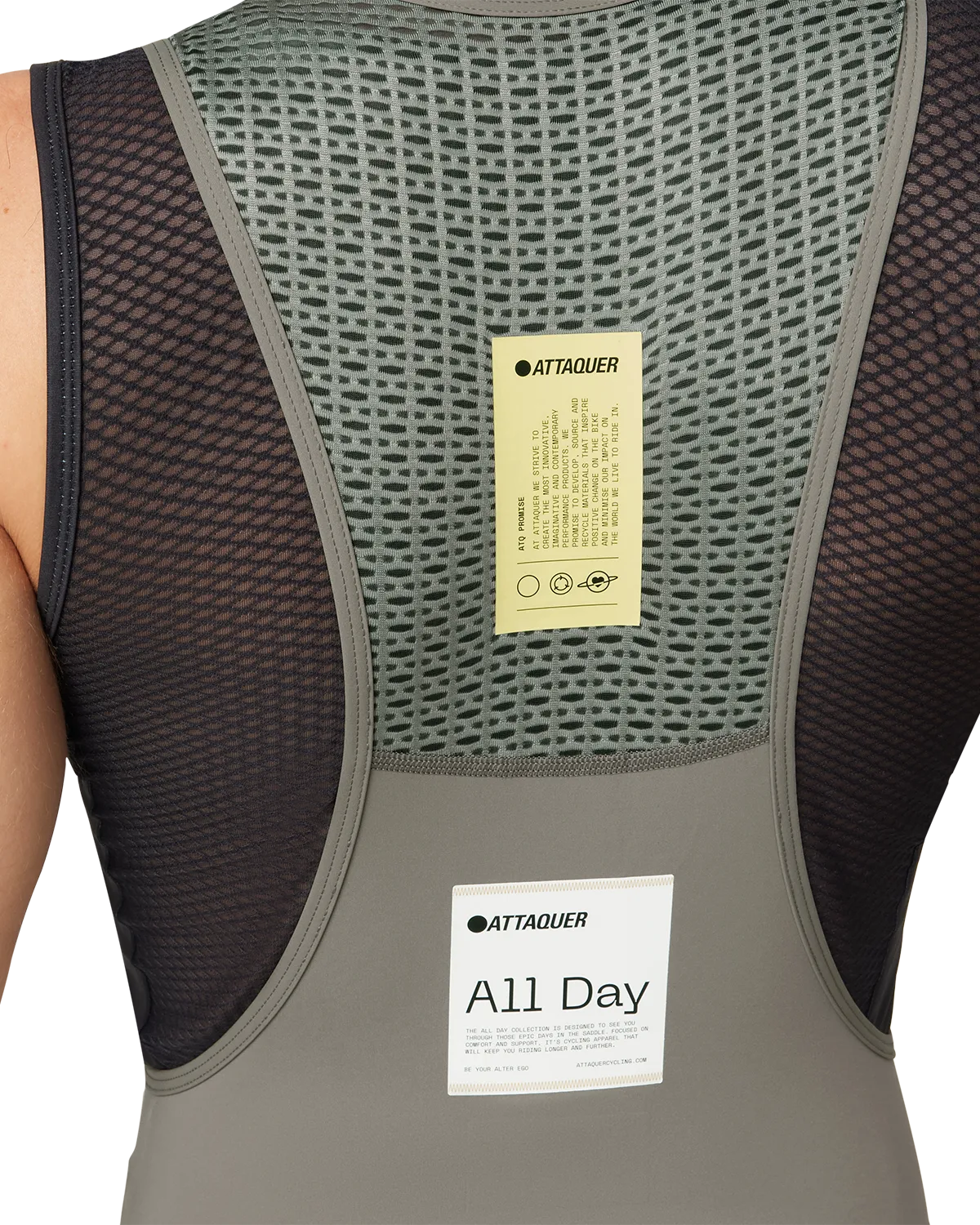 All Day Bib Short Grey Smoke | Attaquer Cycling Bib