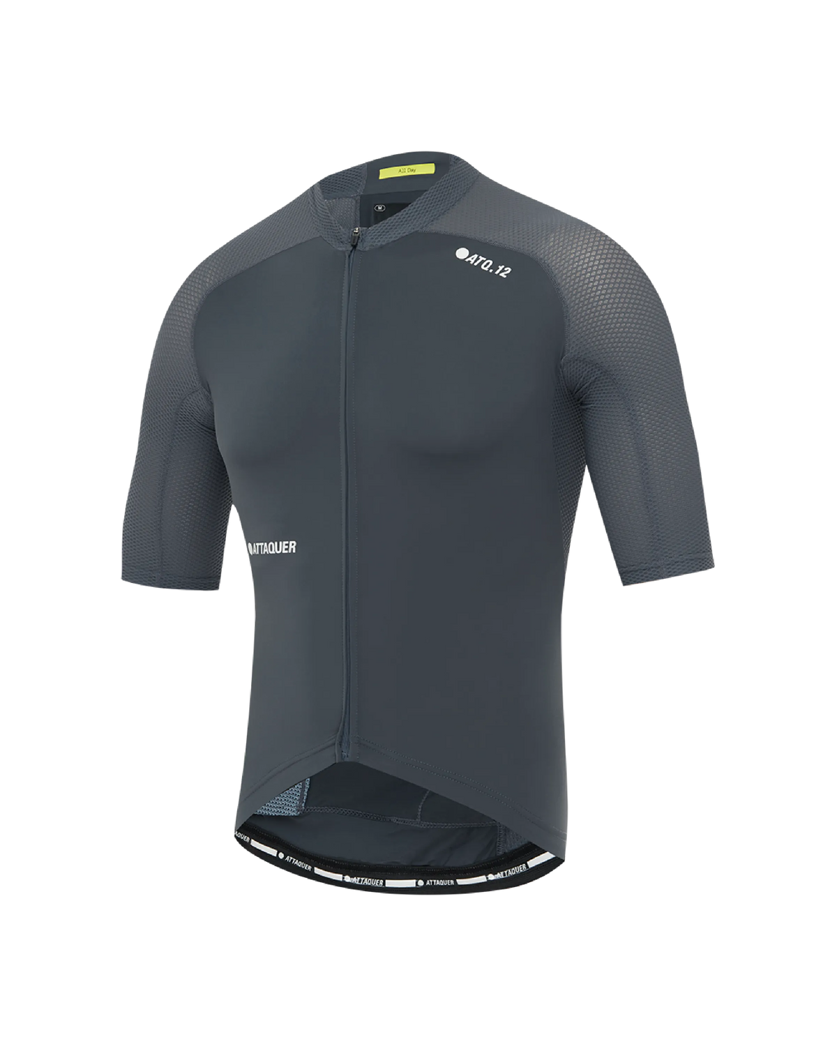 pdp-hide Attaquer Mens All Day Short Sleeve Cycling Jersey in Anthracite Flat Lay view 