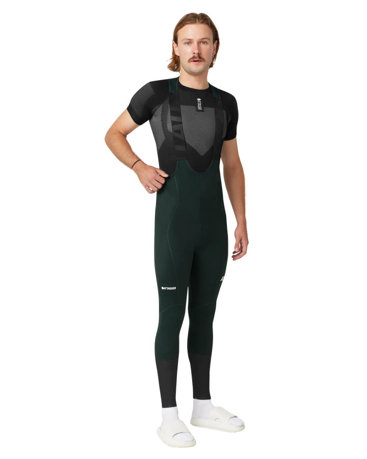 All Day Winter Bib Long Forest Green/White Logo-Attaquer-Attaquer
