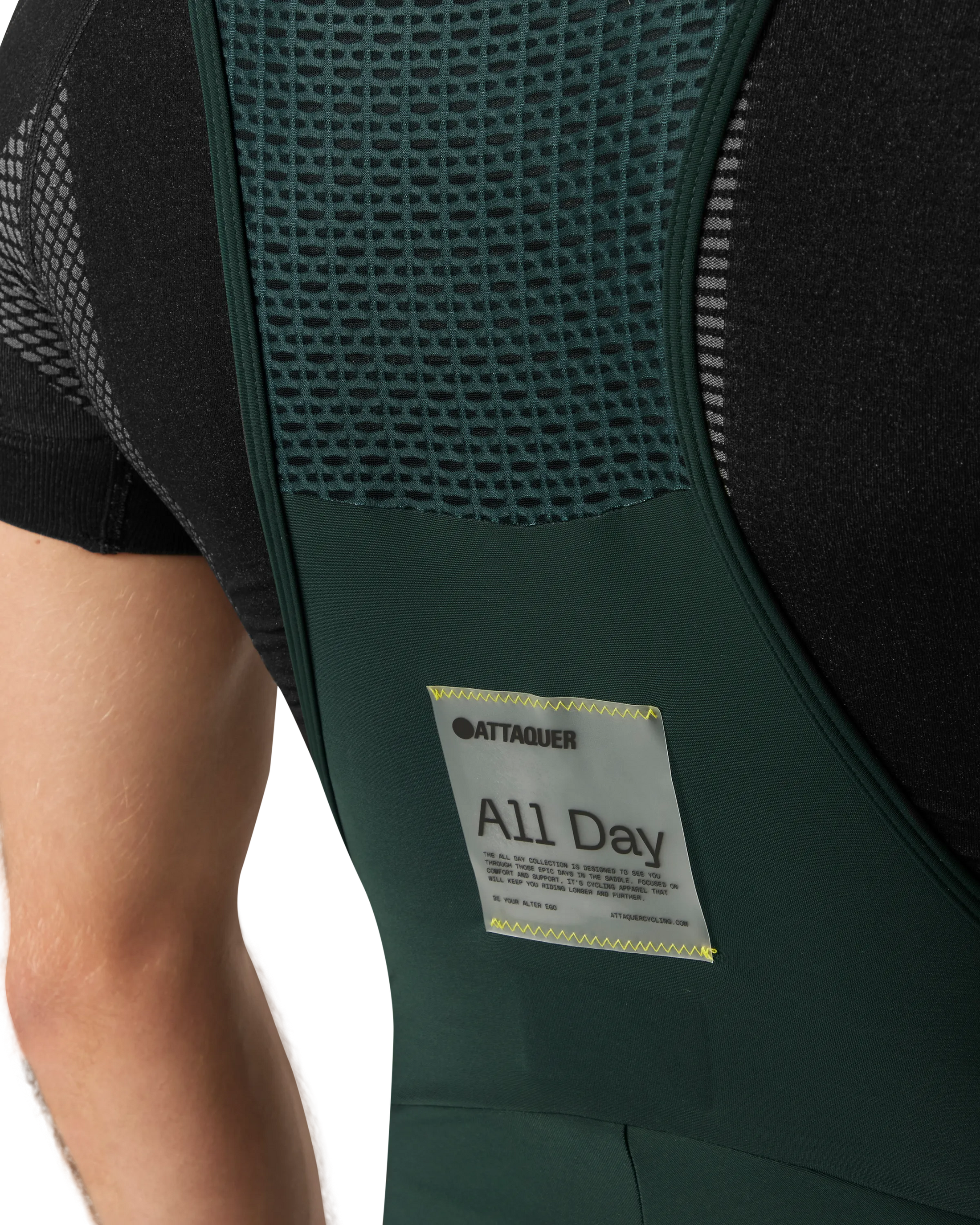 All Day Winter Bib Long Forest Green/White Logo-Attaquer-Attaquer