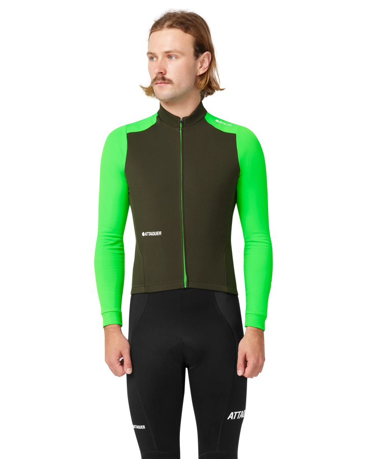 All Day Winter Long Sleeved Jersey Pine/Fluro Green-Attaquer-Attaquer