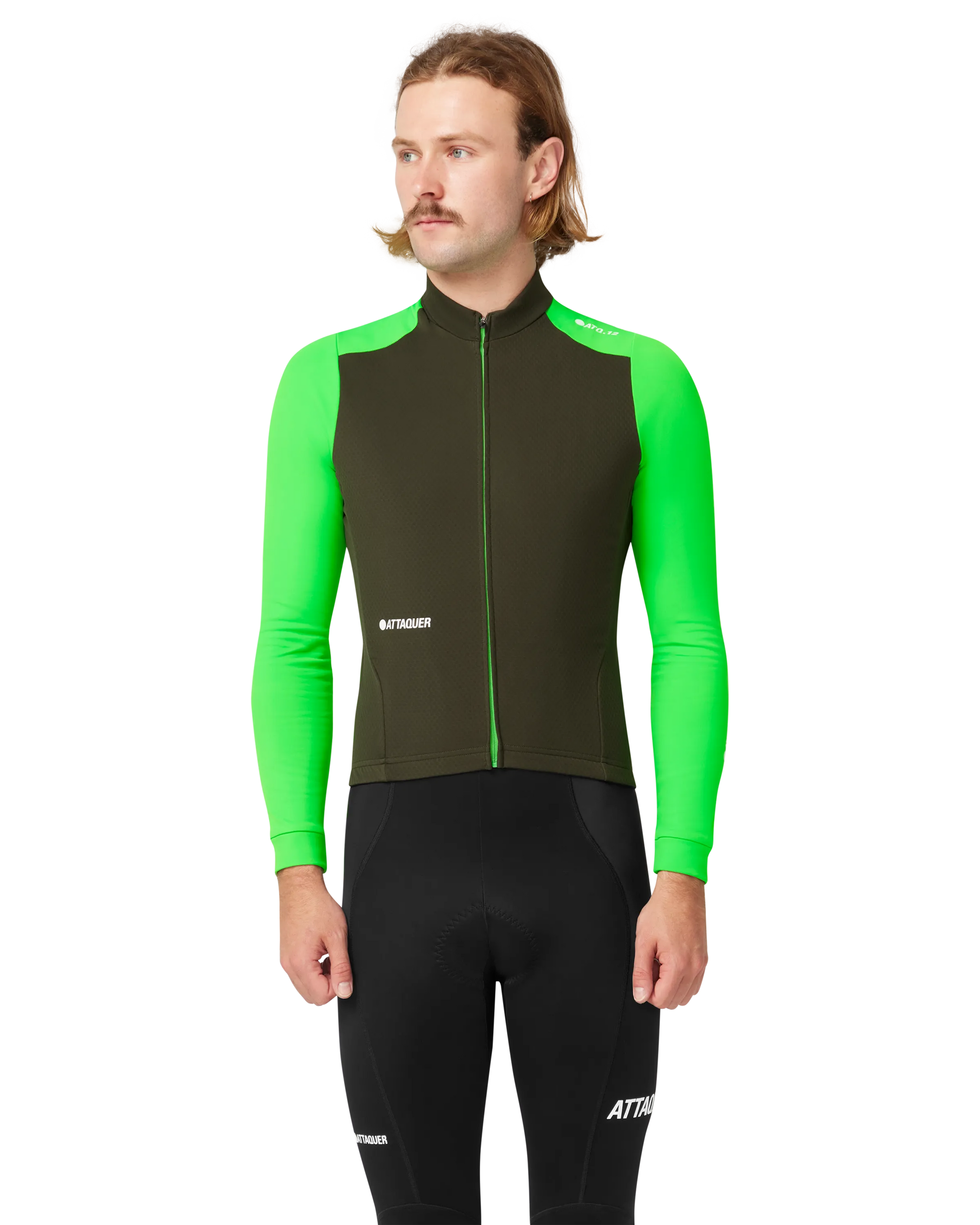 All Day Winter Long Sleeved Jersey Pine/Fluro Green-Attaquer Dead Stock-Attaquer