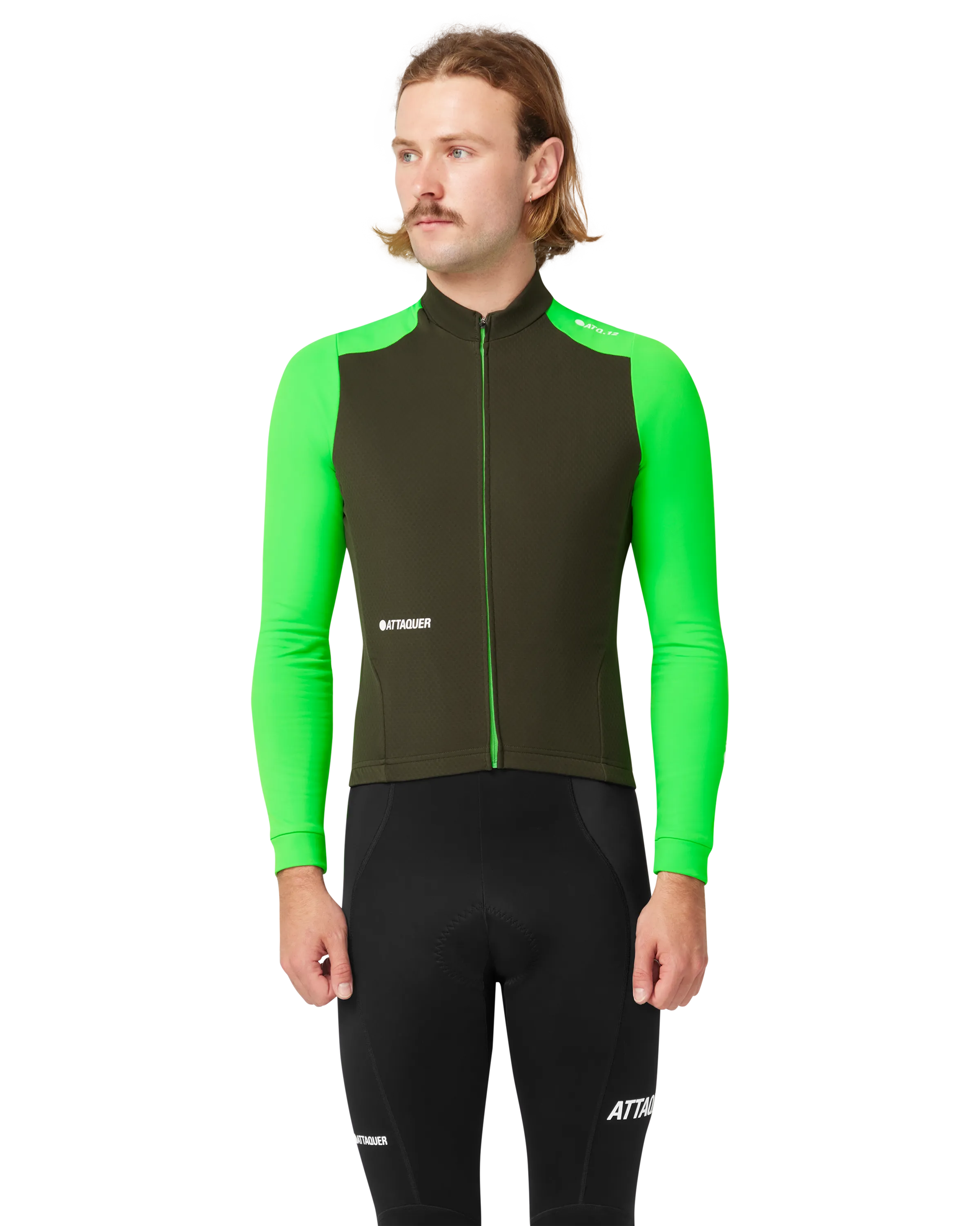 All Day Winter Long Sleeved Jersey Pine/Fluro Green-Attaquer Dead Stock-Attaquer