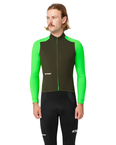 All Day Winter Long Sleeved Jersey Pine/Fluro Green-Attaquer Dead Stock-Attaquer