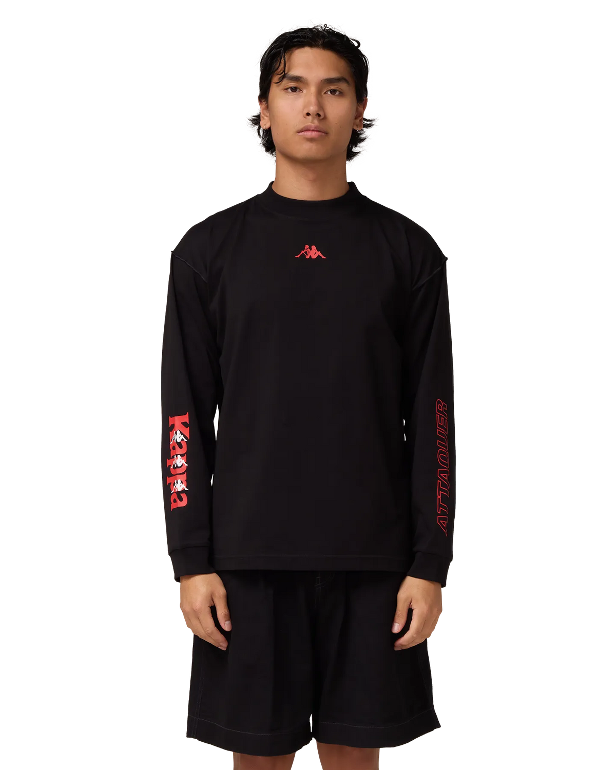 Attaquer x Kappa LS Outline Black Tee-Attaquer-Attaquer
