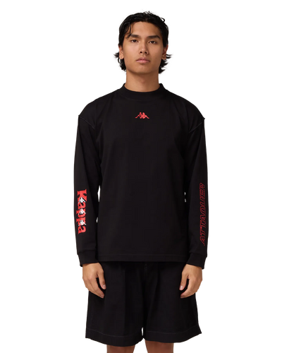 Attaquer x Kappa LS Outline Black Tee-Attaquer-Attaquer