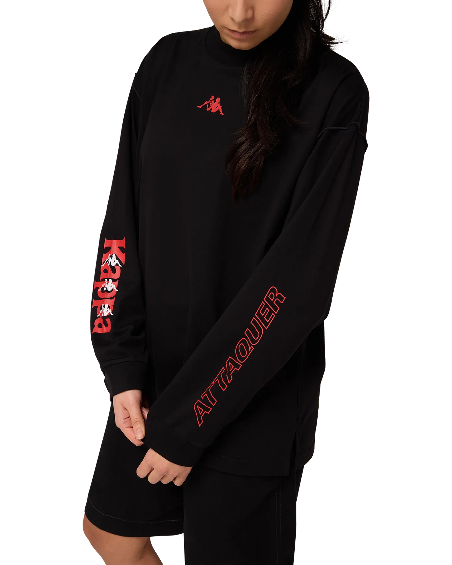 Attaquer x Kappa LS Outline Black Tee-Attaquer-Attaquer