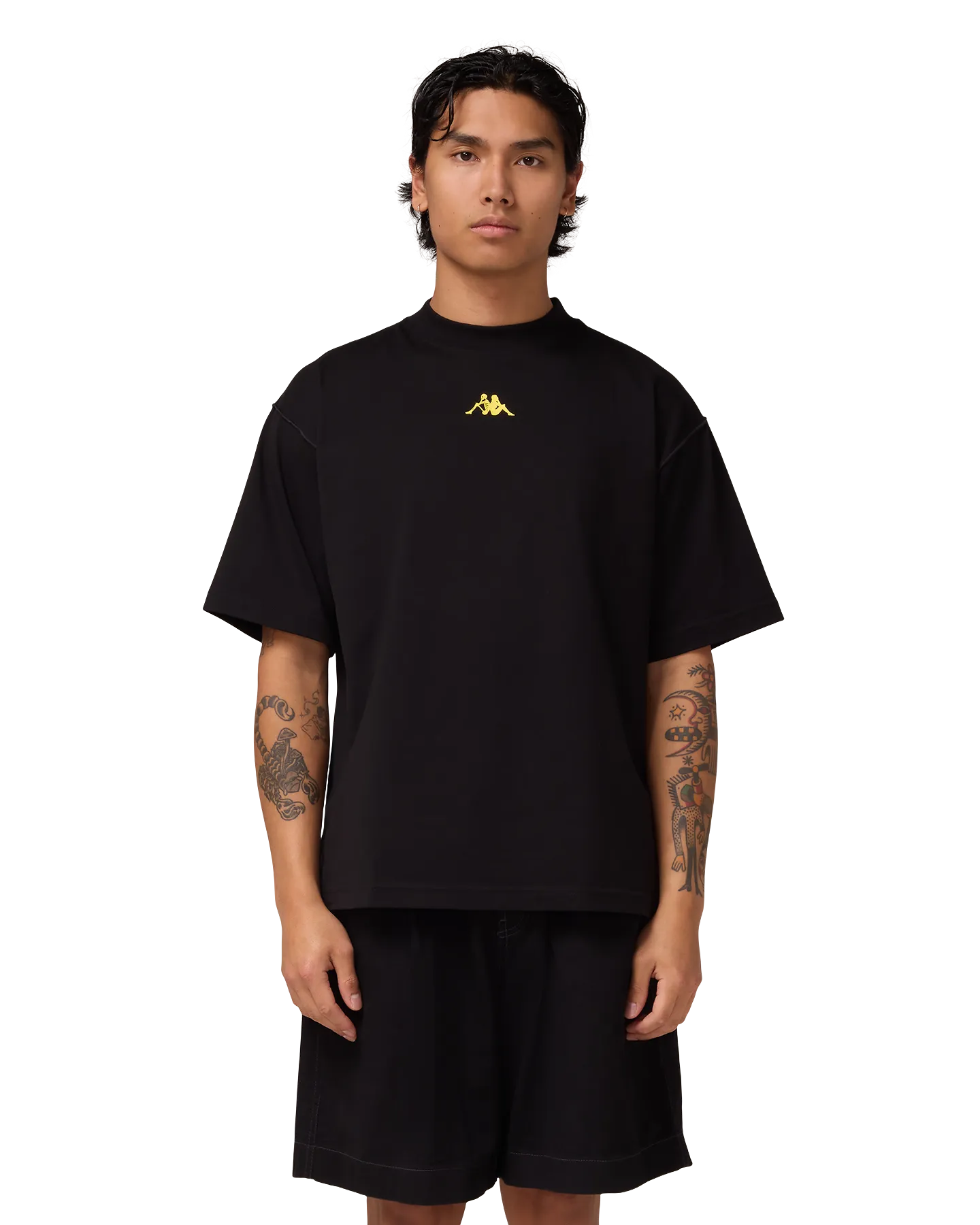 Attaquer x Kappa SS Outline Black Tee-Attaquer-Attaquer