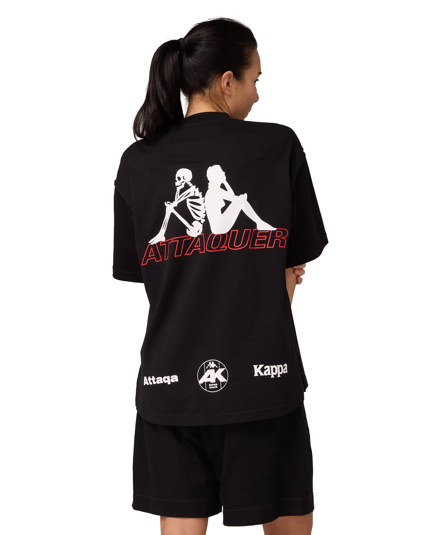 Attaquer x Kappa SS Outline Black Tee-Attaquer-Attaquer