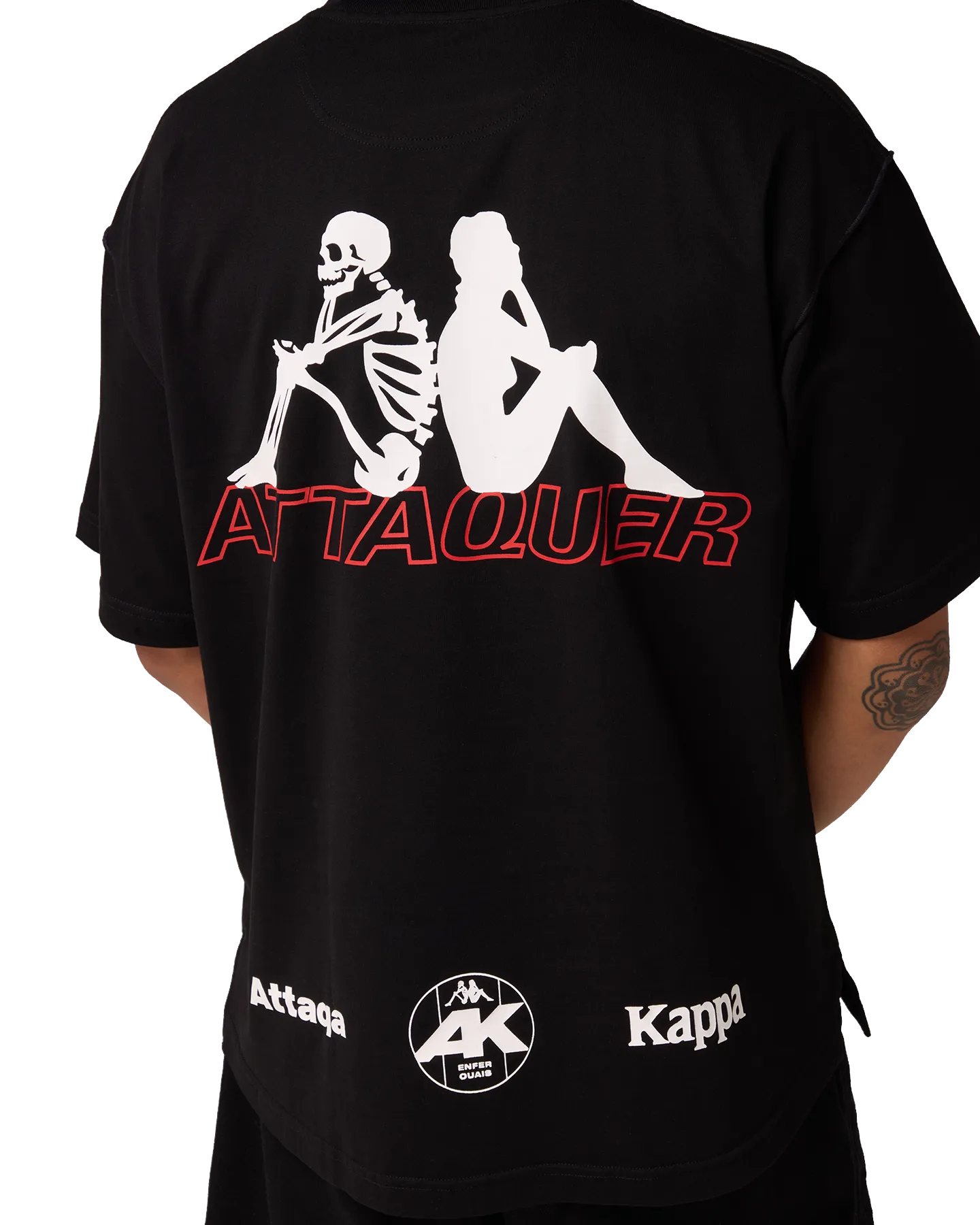 Attaquer x Kappa SS Outline Black Tee-Attaquer-Attaquer