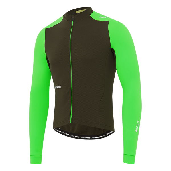 All Day Winter Long Sleeved Jersey Pine Fluro Green feature display