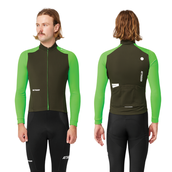 All Day Winter Long Sleeved Jersey Pine Fluro Green Main