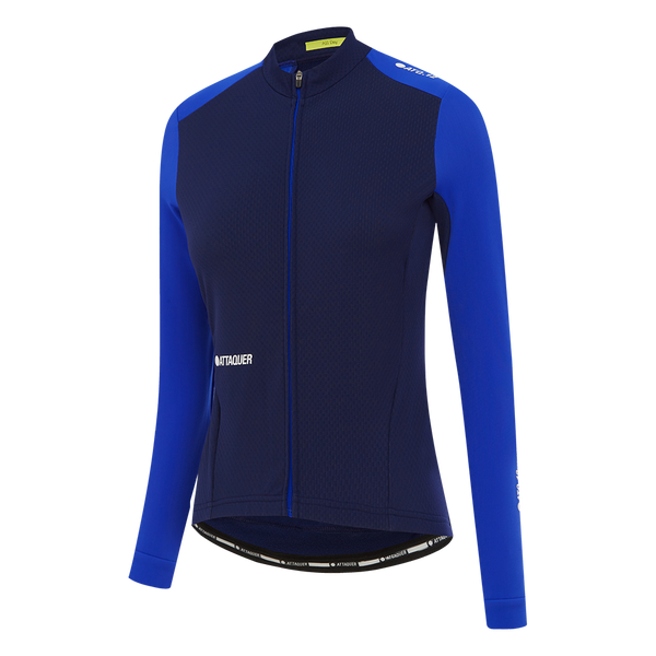 Womens All Day Winter Long Sleeved Jersey Navy/Fluro feature display