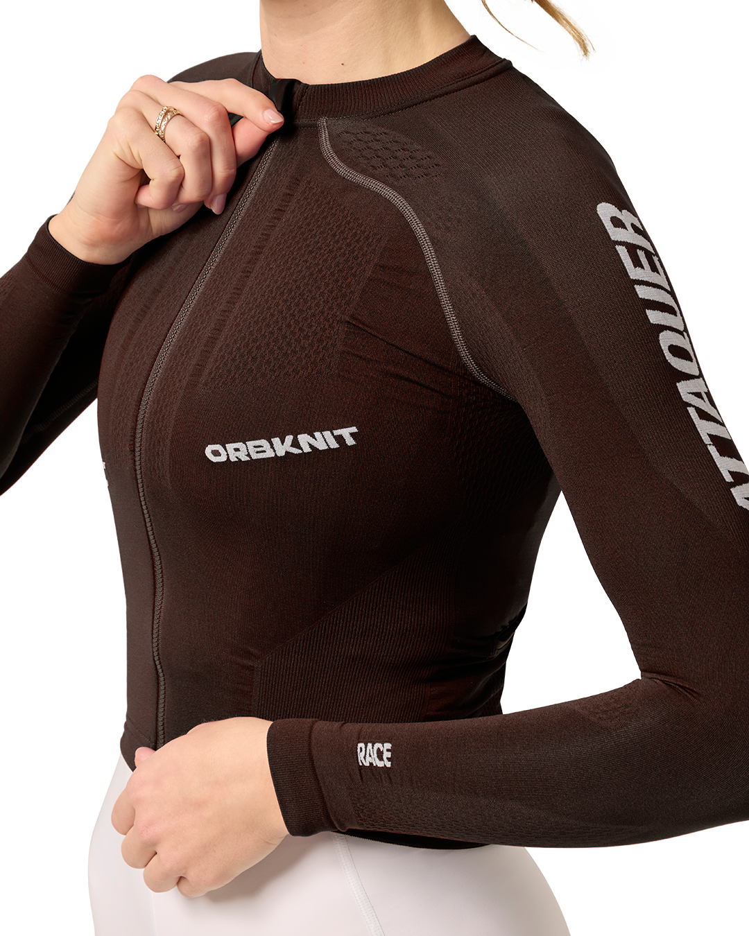 OrbKnit™️ Womens Race Jersey Long Sleeve Brown