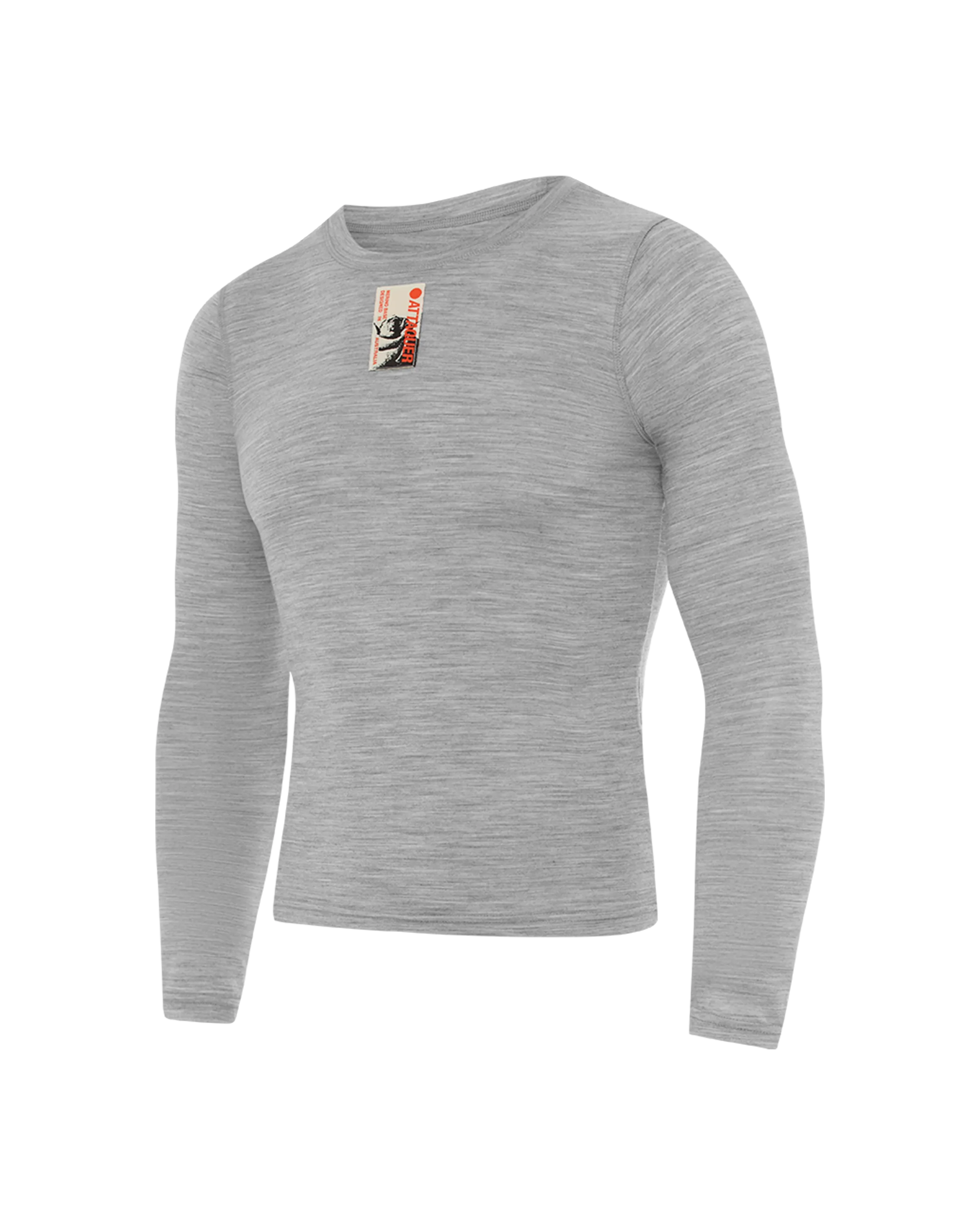 Merino Base Layer Long Sleeve Grey feature display lifestyle