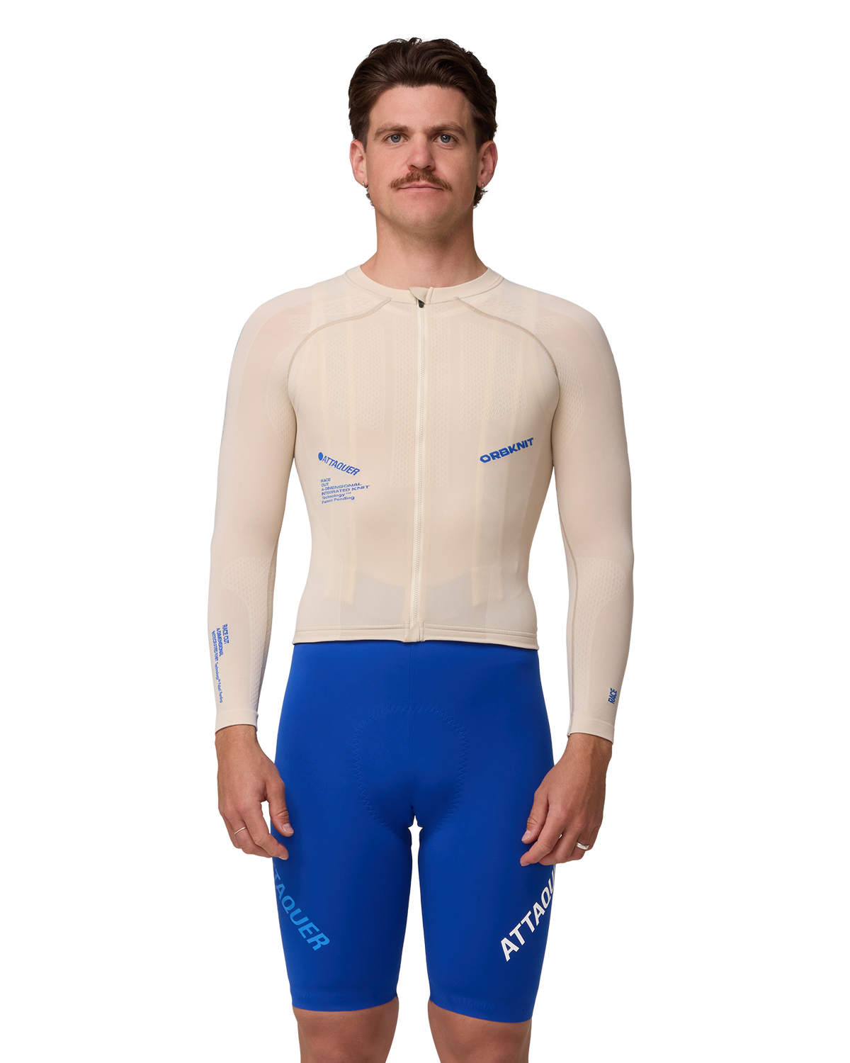 OrbKnit™ Race Jersey Long Sleeve Cream/Cobalt-Attaquer-Attaquer