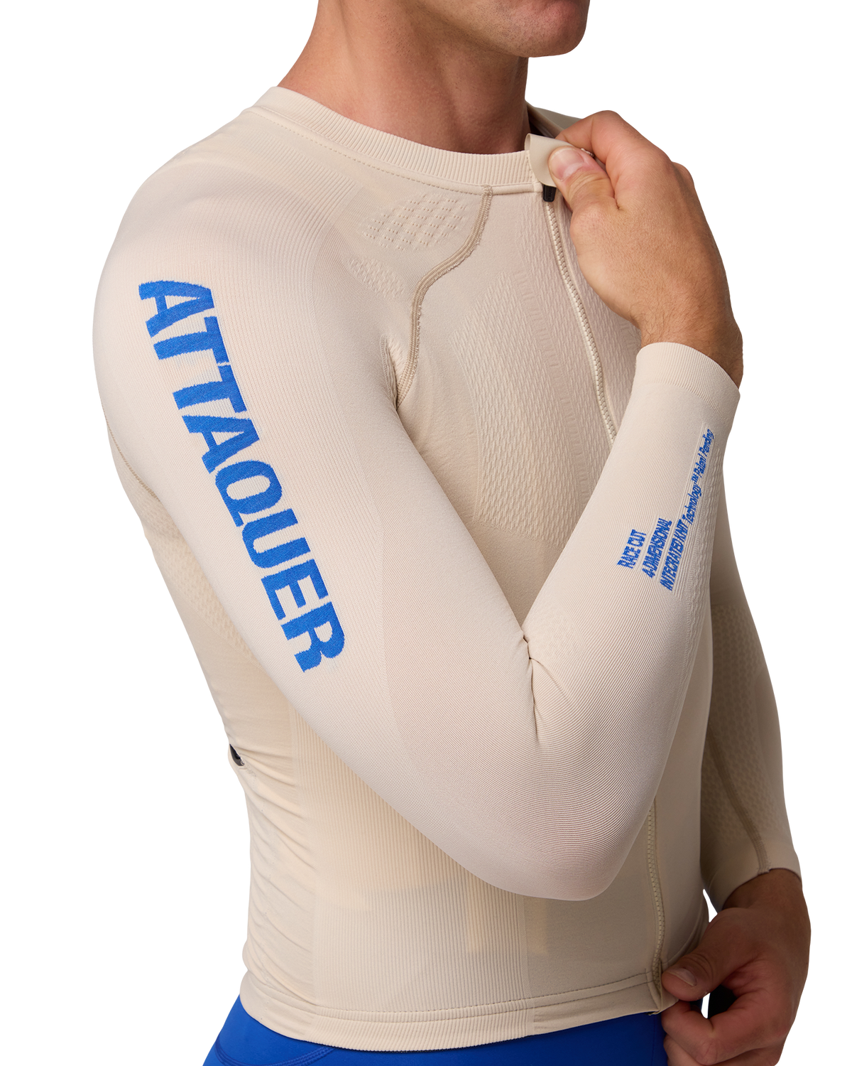 OrbKnit™ Race Jersey Long Sleeve Cream/Cobalt-Attaquer-Attaquer