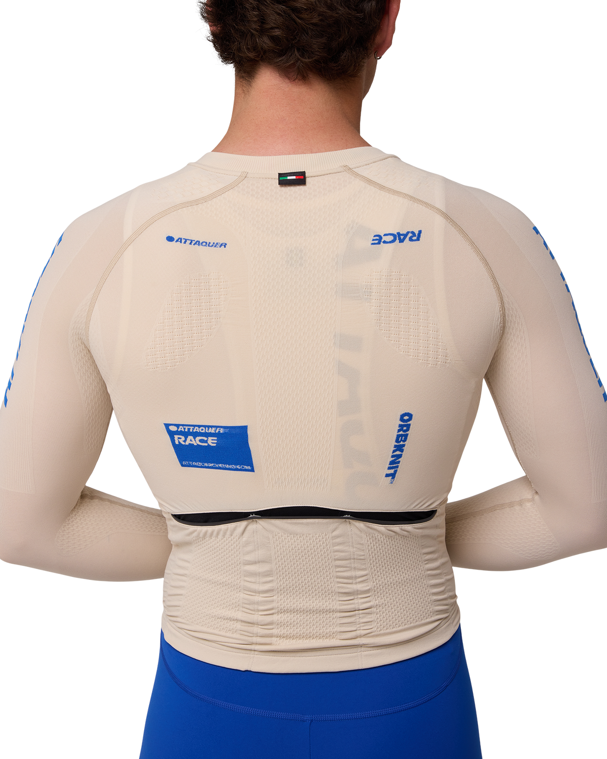 OrbKnit™ Race Jersey Long Sleeve Cream/Cobalt-Attaquer-Attaquer