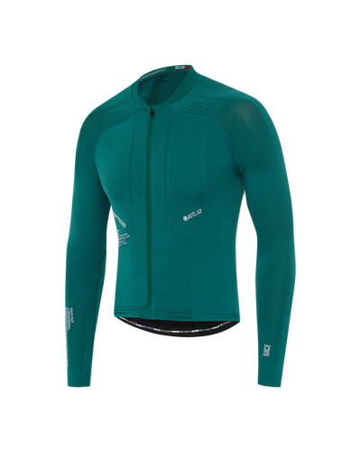 OrbKnit™️ Race Jersey Long Sleeve Emerald-Attaquer feature display pdp-hide