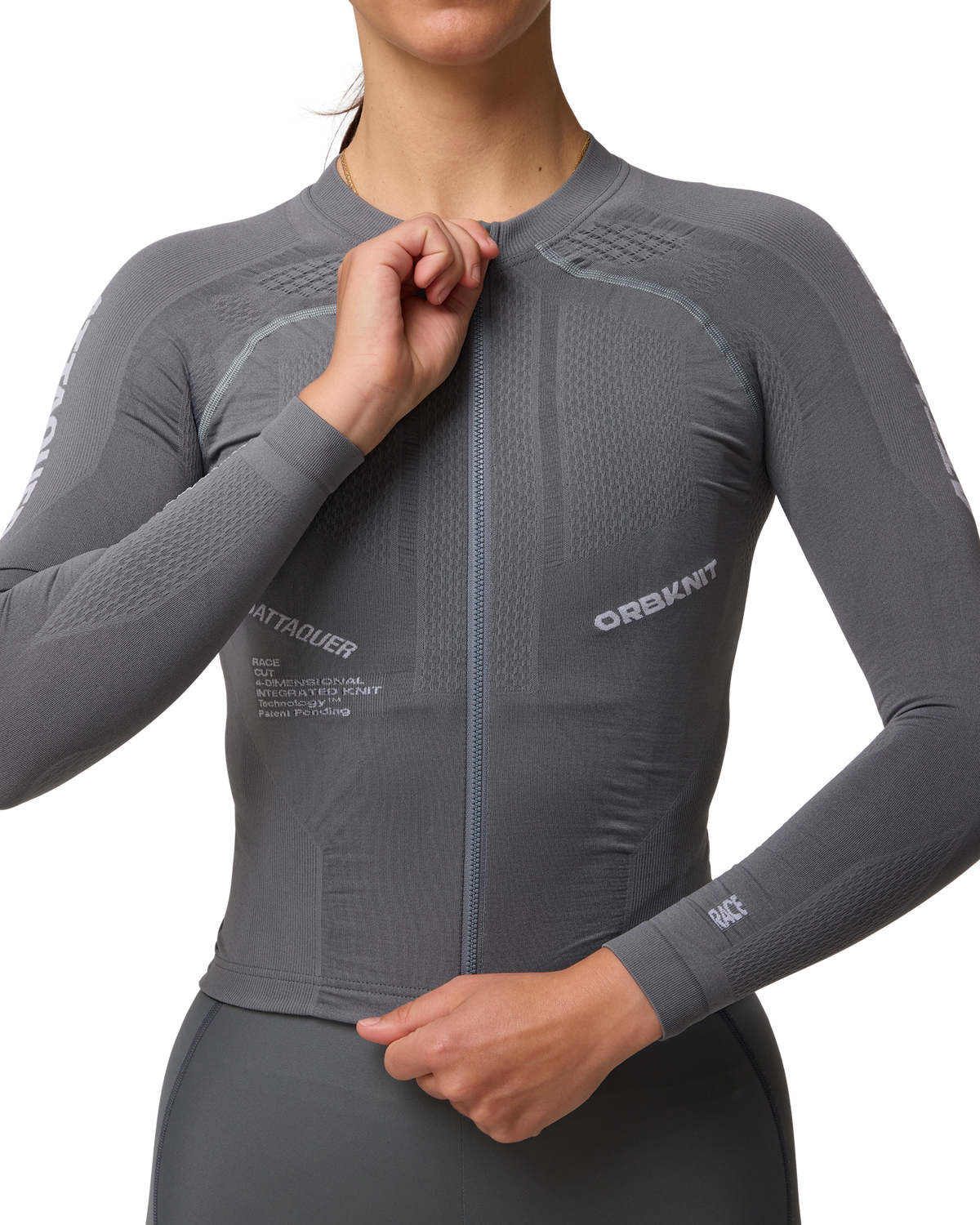 OrbKnit™ Womens Race Jersey Long Sleeve Anthracite-Attaquer-Attaquer
