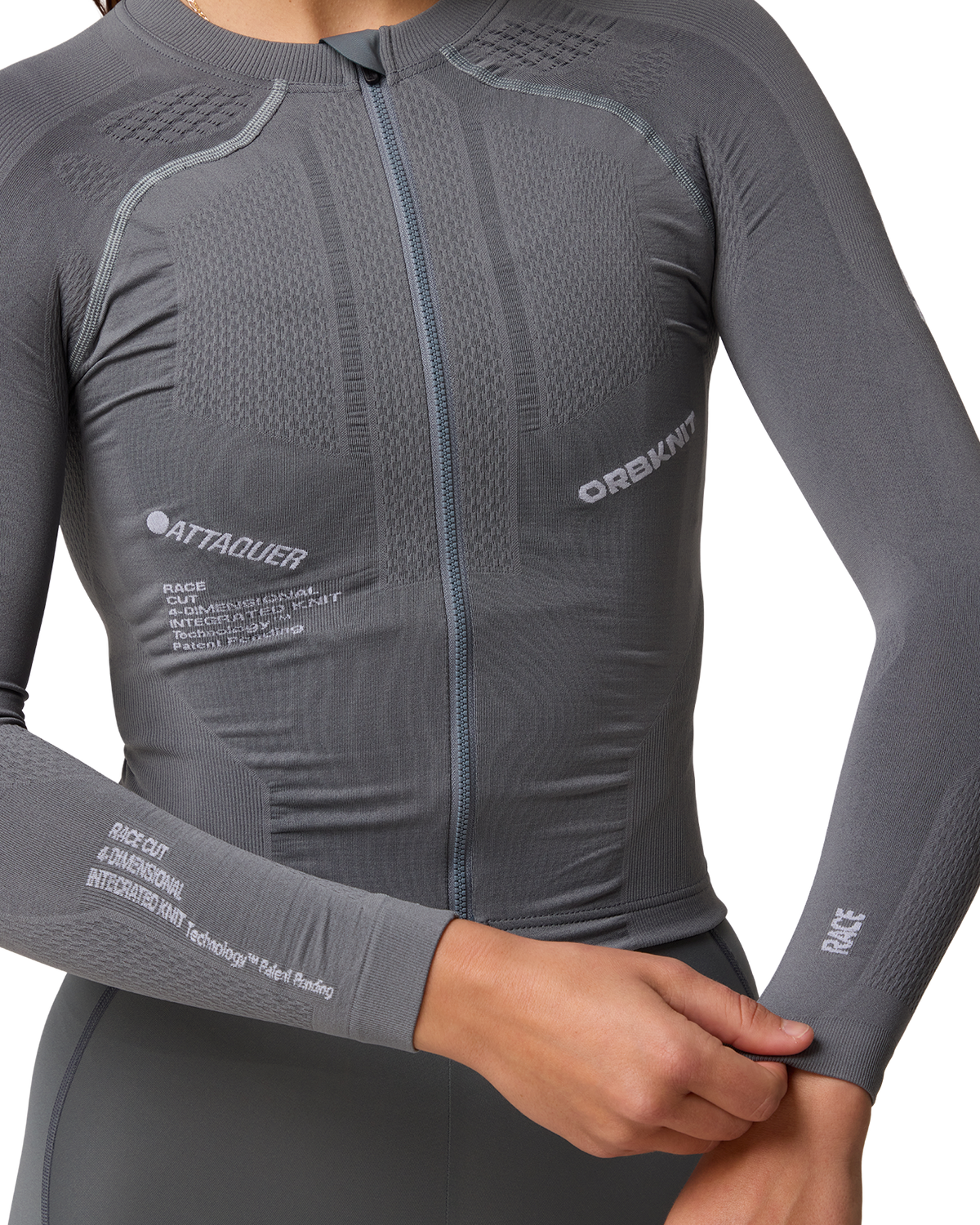 OrbKnit™ Womens Race Jersey Long Sleeve Anthracite-Attaquer-Attaquer