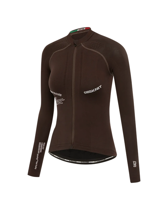OrbKnit™️ Womens Race Jersey Long Sleeve Brown
