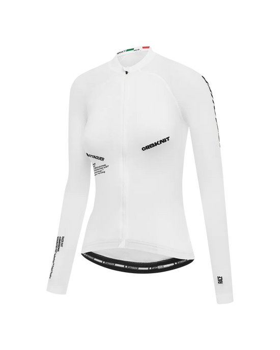 OrbKnit™️ Womens Race Jersey Long Sleeve White