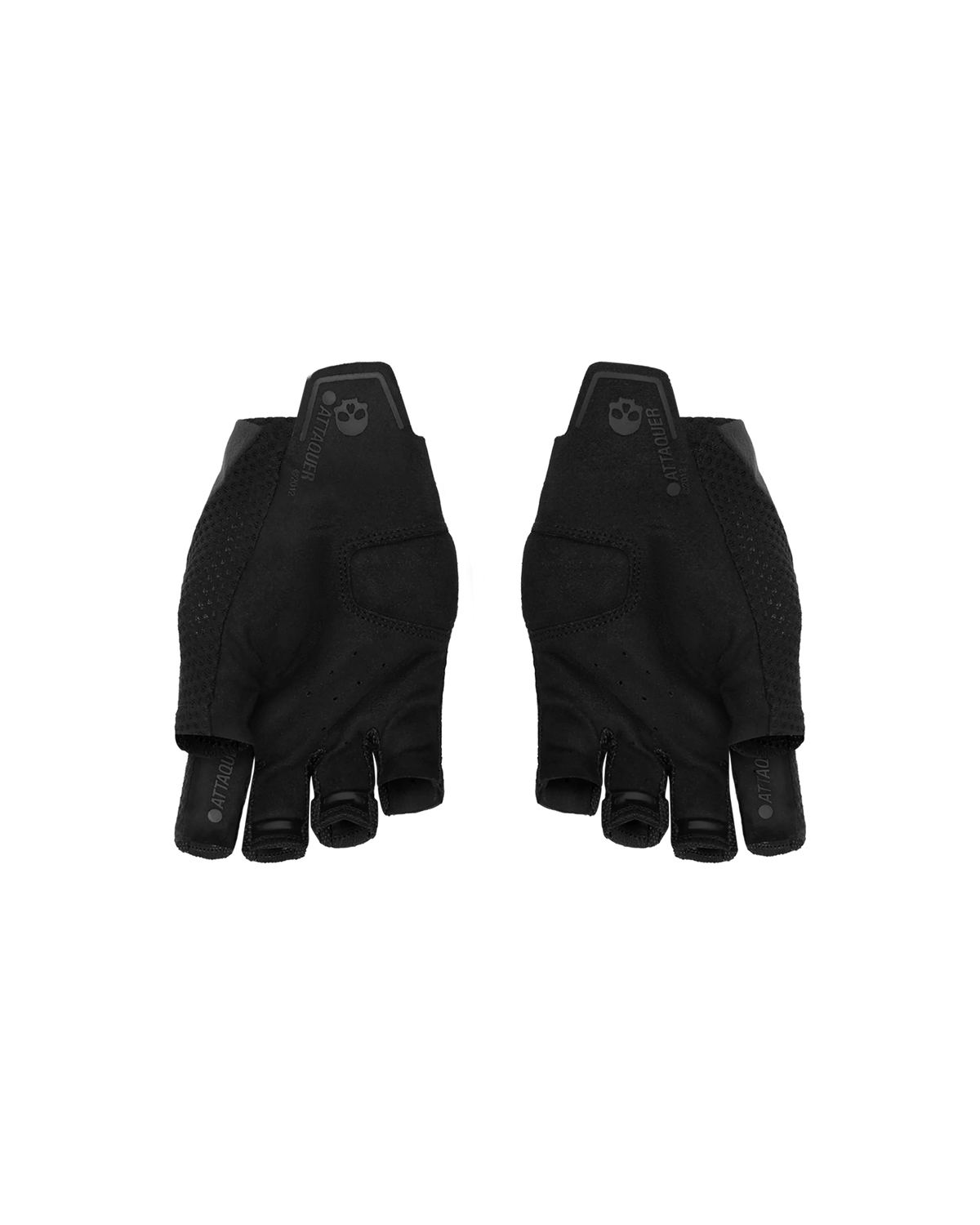 Short Fingered Logo Gloves Black-Attaquer-Attaquer