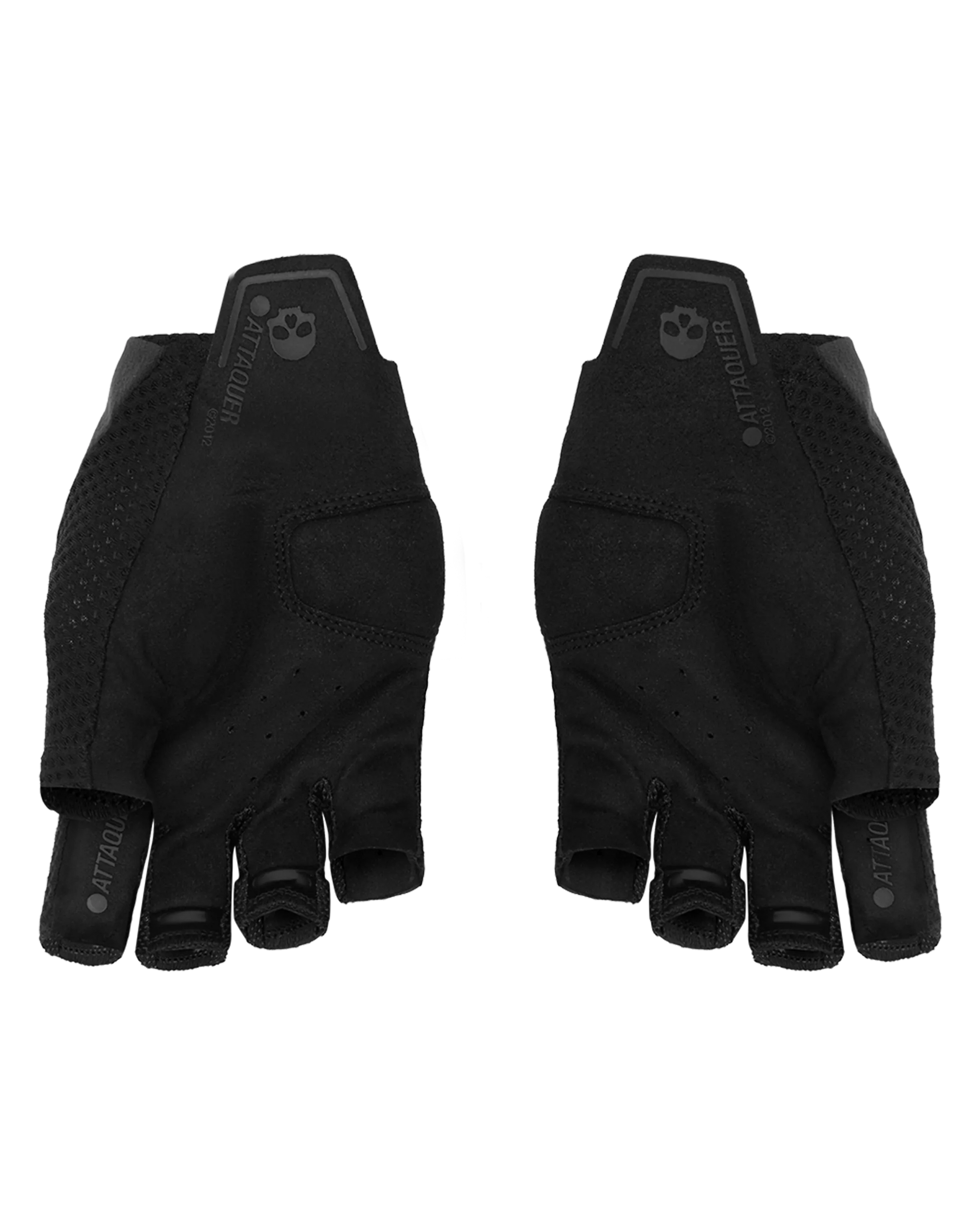 Short Fingered Logo Gloves Black-Attaquer-Attaquer