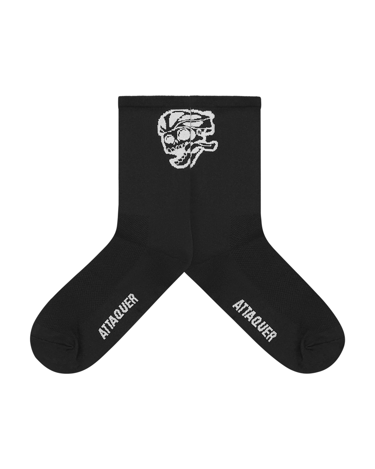 Skull Logo Socks Black-Attaquer-Attaquer