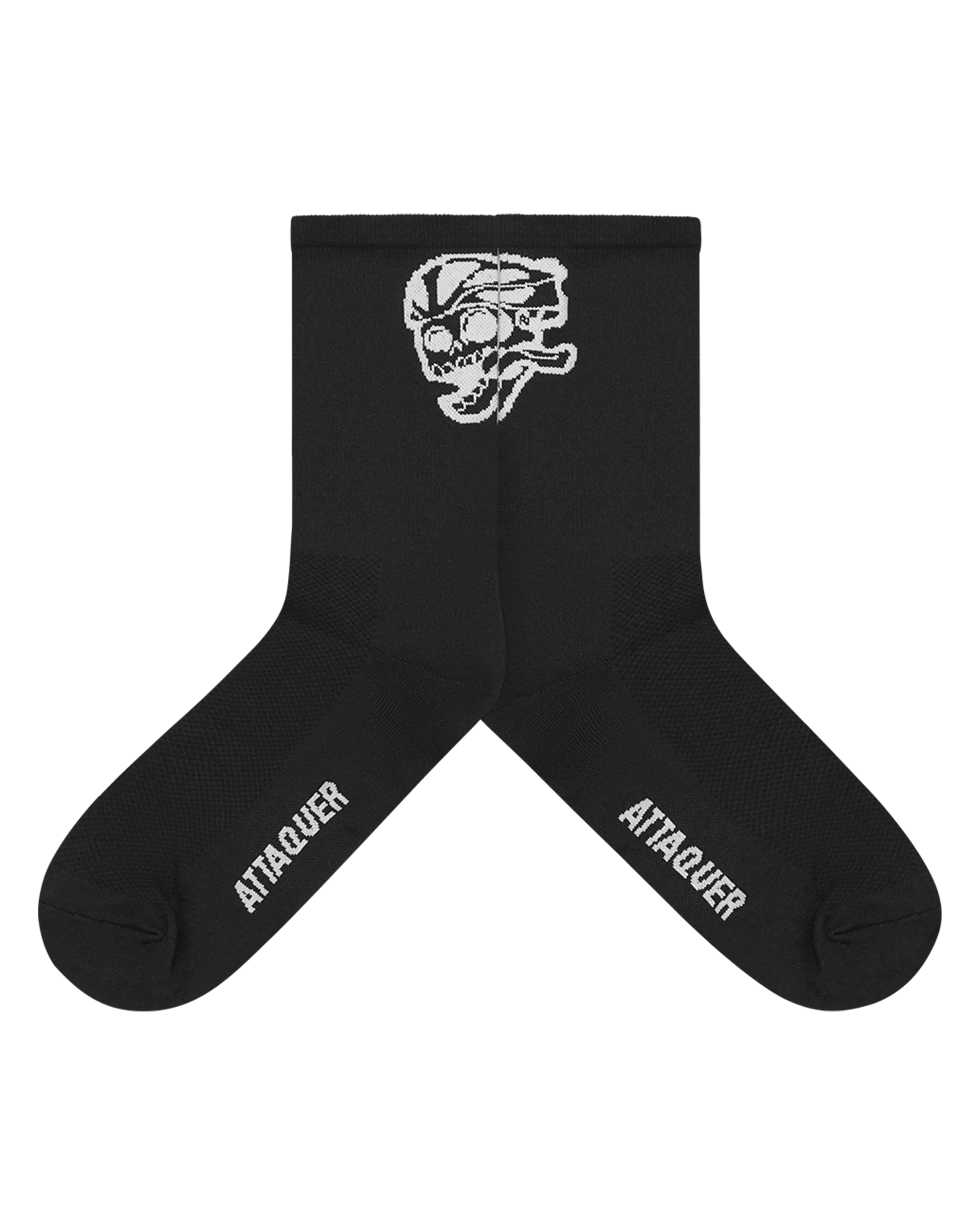 Skull Logo Socks Black-Attaquer-Attaquer