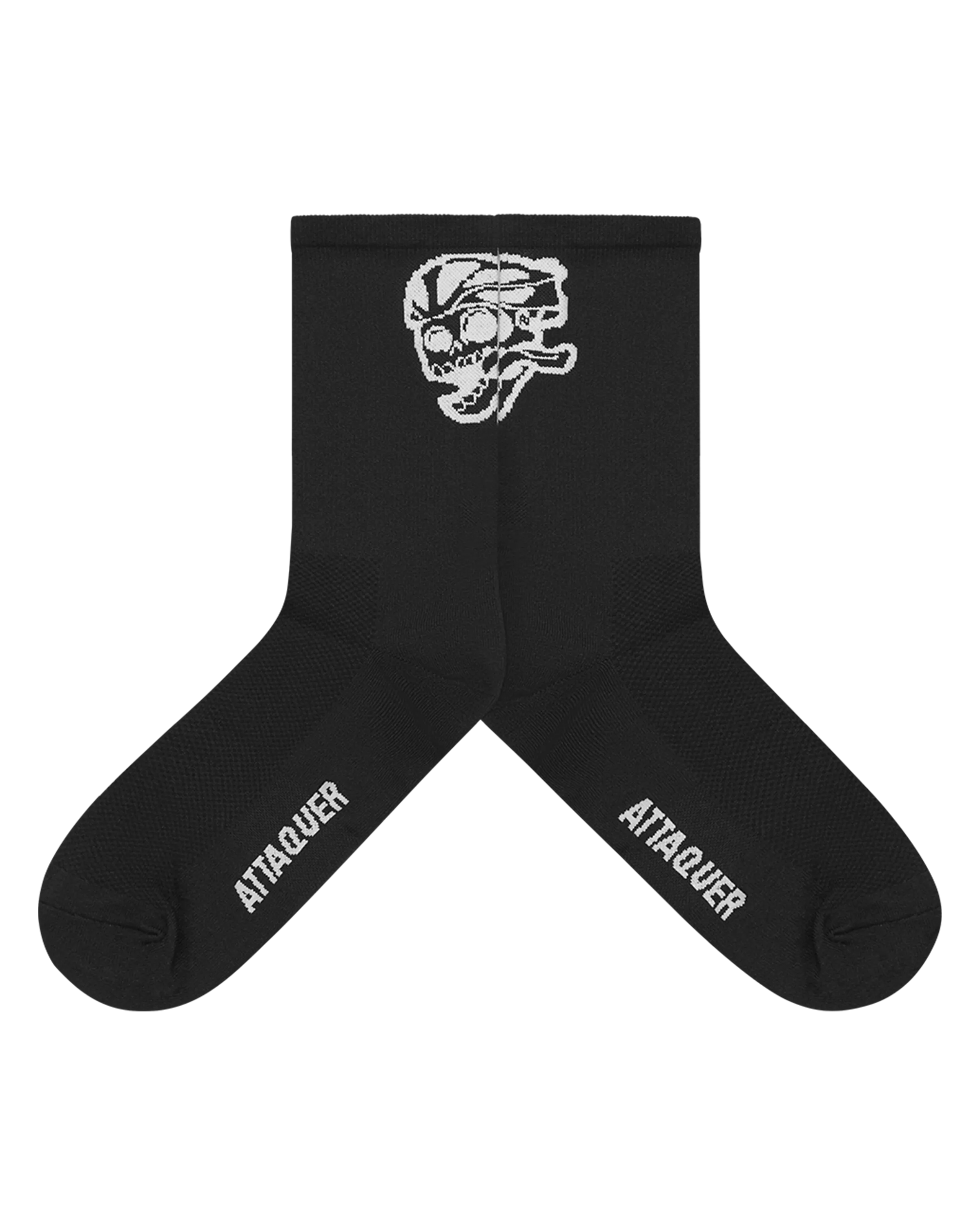 Skull Logo Socks Black-Attaquer-Attaquer