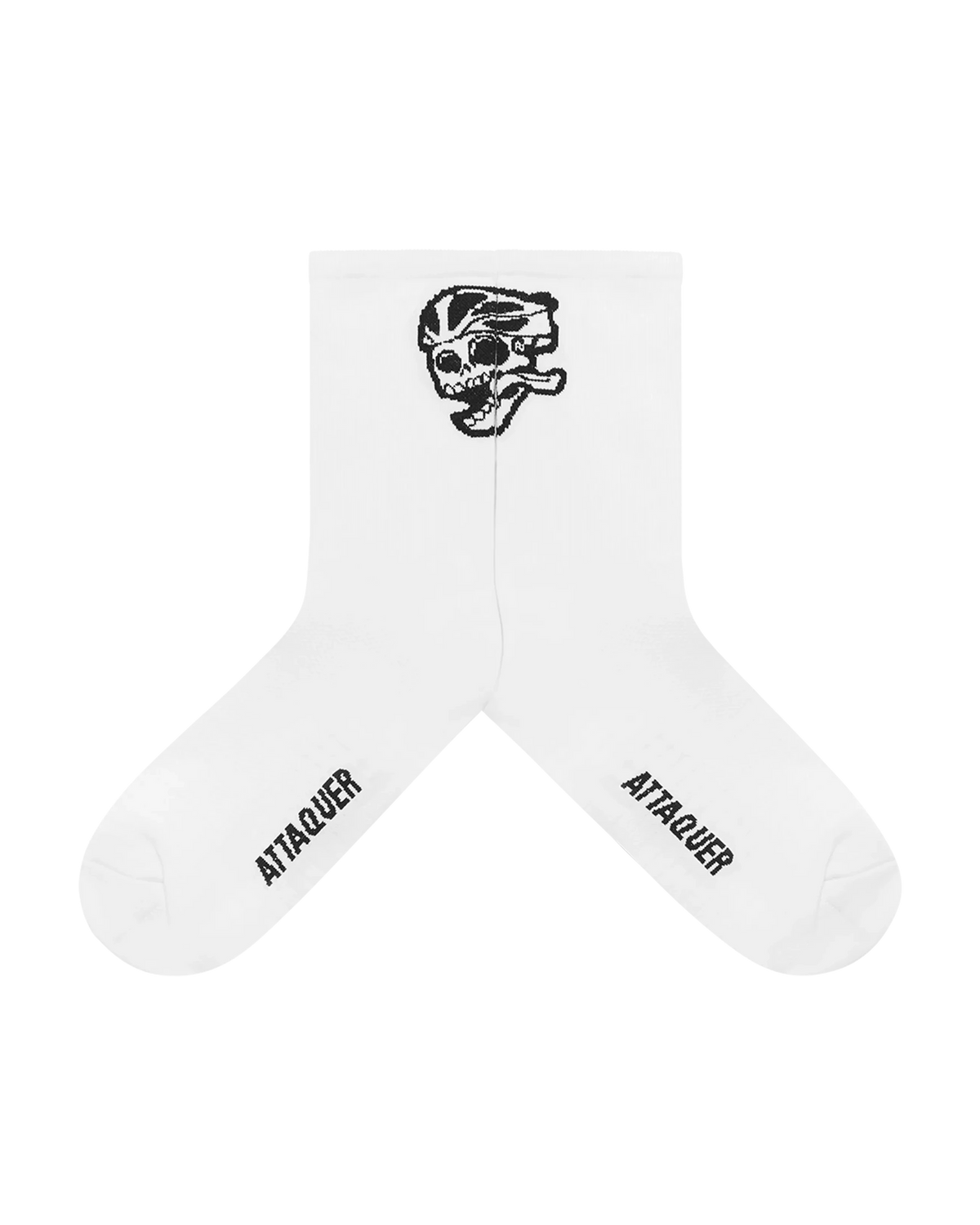 Skull Logo Socks White-Attaquer-Attaquer