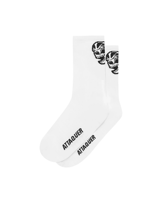 Skull Logo Socks White