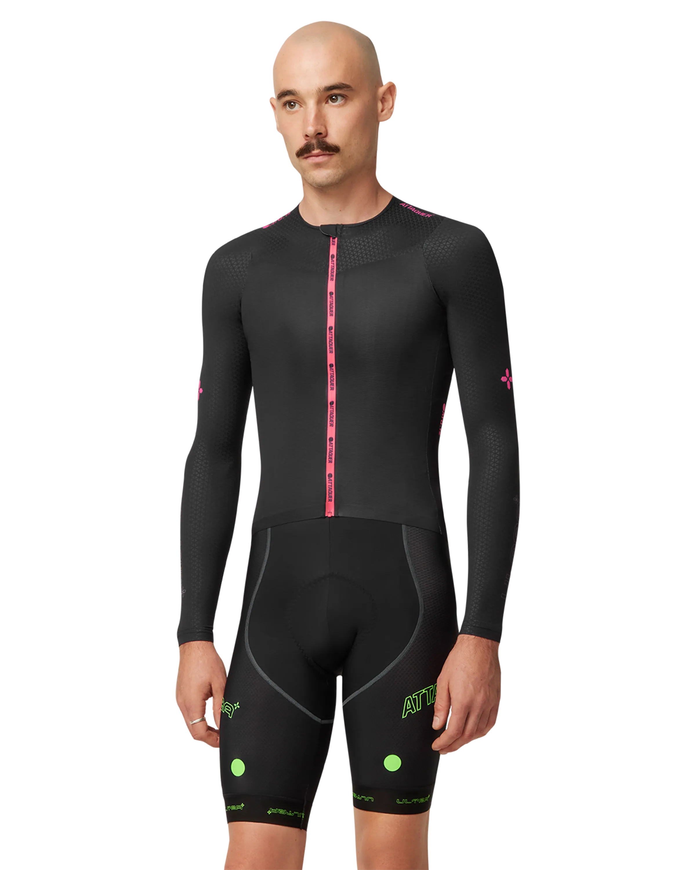 ULTRA: Aero Long Sleeved Jersey Black/Neon Pink-Attaquer-Attaquer