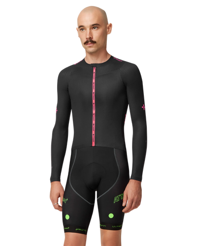 ULTRA: Aero Long Sleeved Jersey Black/Neon Pink-Attaquer-Attaquer