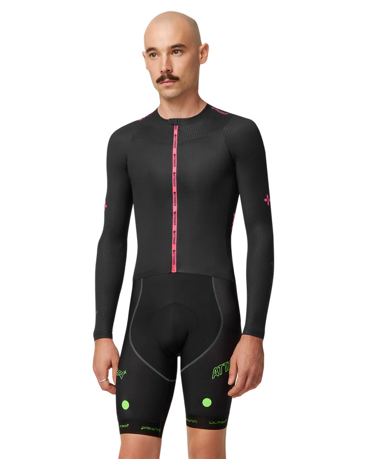 ULTRA: Aero Long Sleeved Jersey Black/Neon Pink-Attaquer-Attaquer