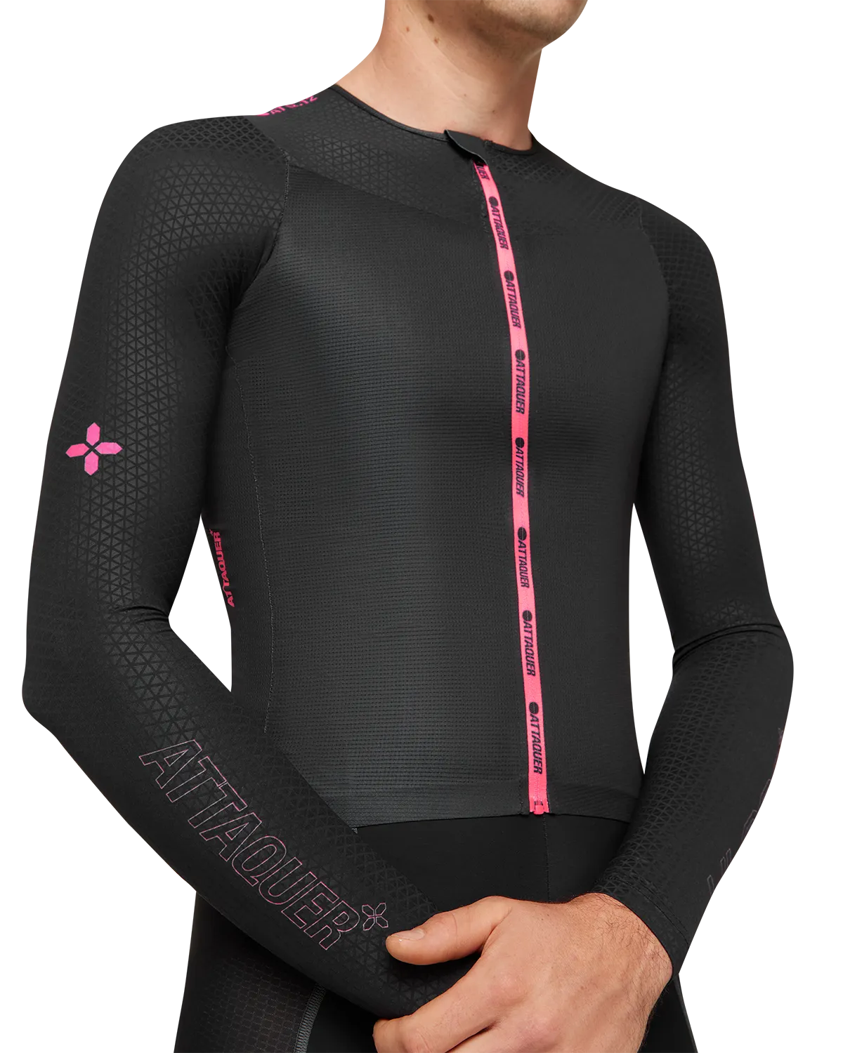 ULTRA: Aero Long Sleeved Jersey Black/Neon Pink-Attaquer-Attaquer