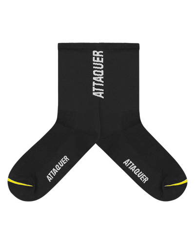 Vertical Logo Socks Black-Attaquer-Attaquer