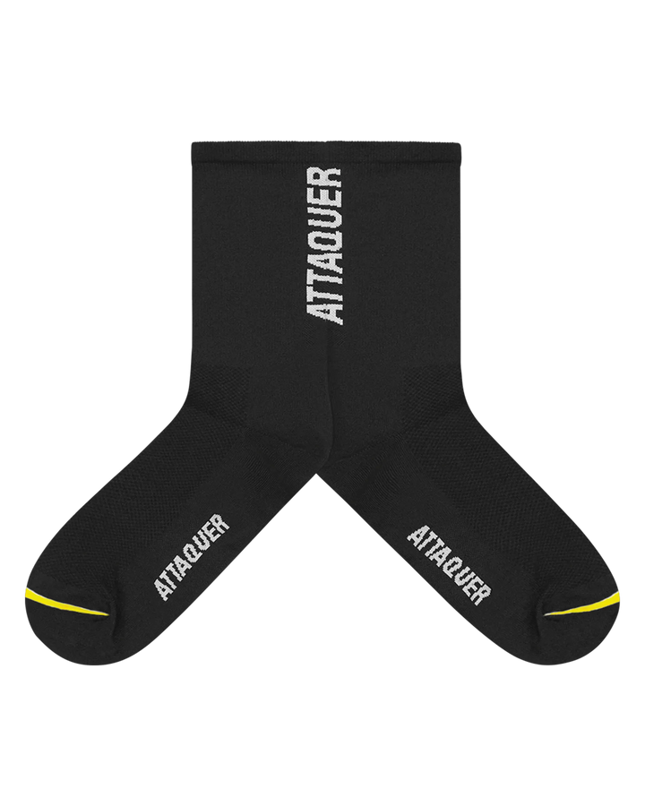 Vertical Logo Socks Black-Attaquer-Attaquer
