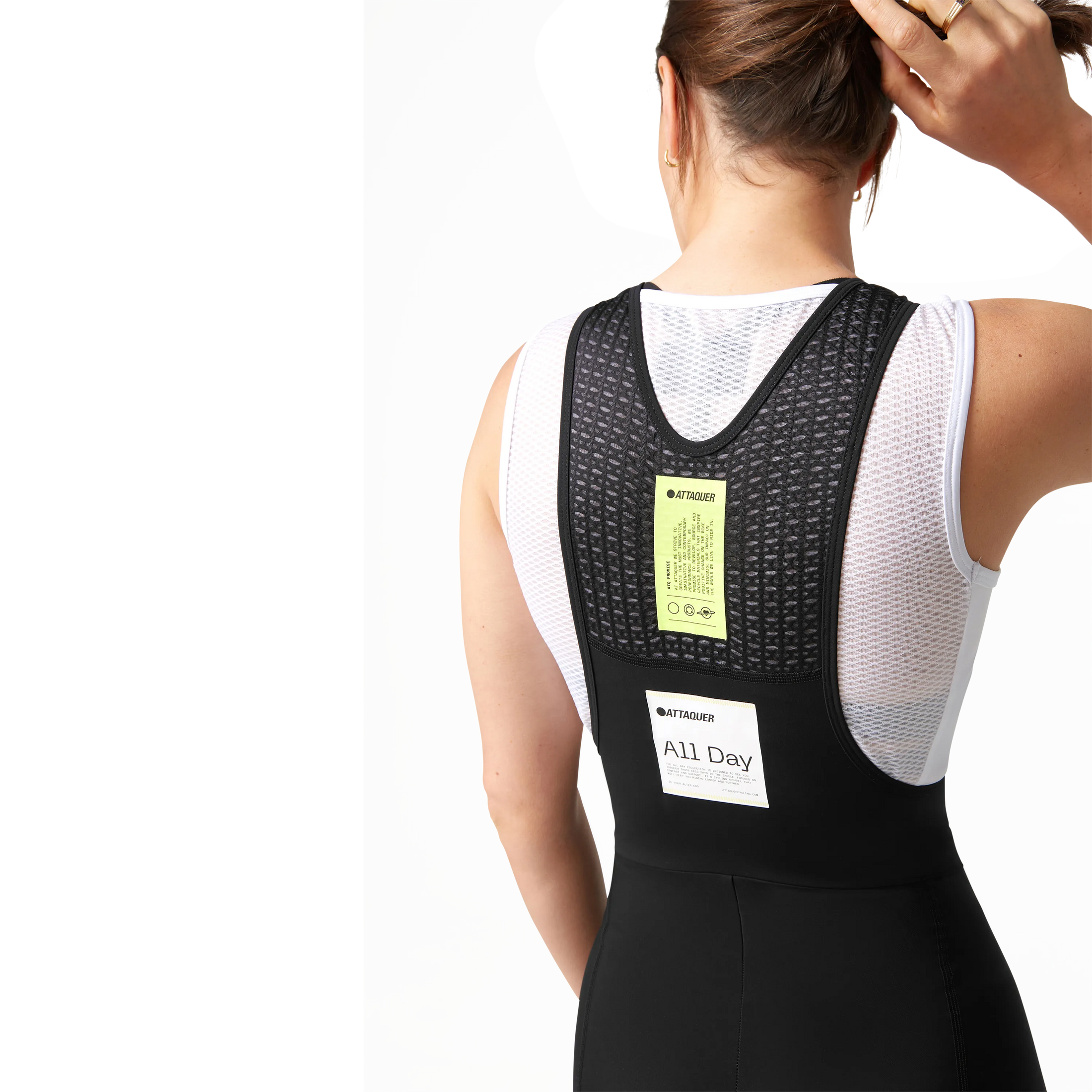 Womens All Day Bib Short Black/White-Attaquer Dead Stock-Attaquer