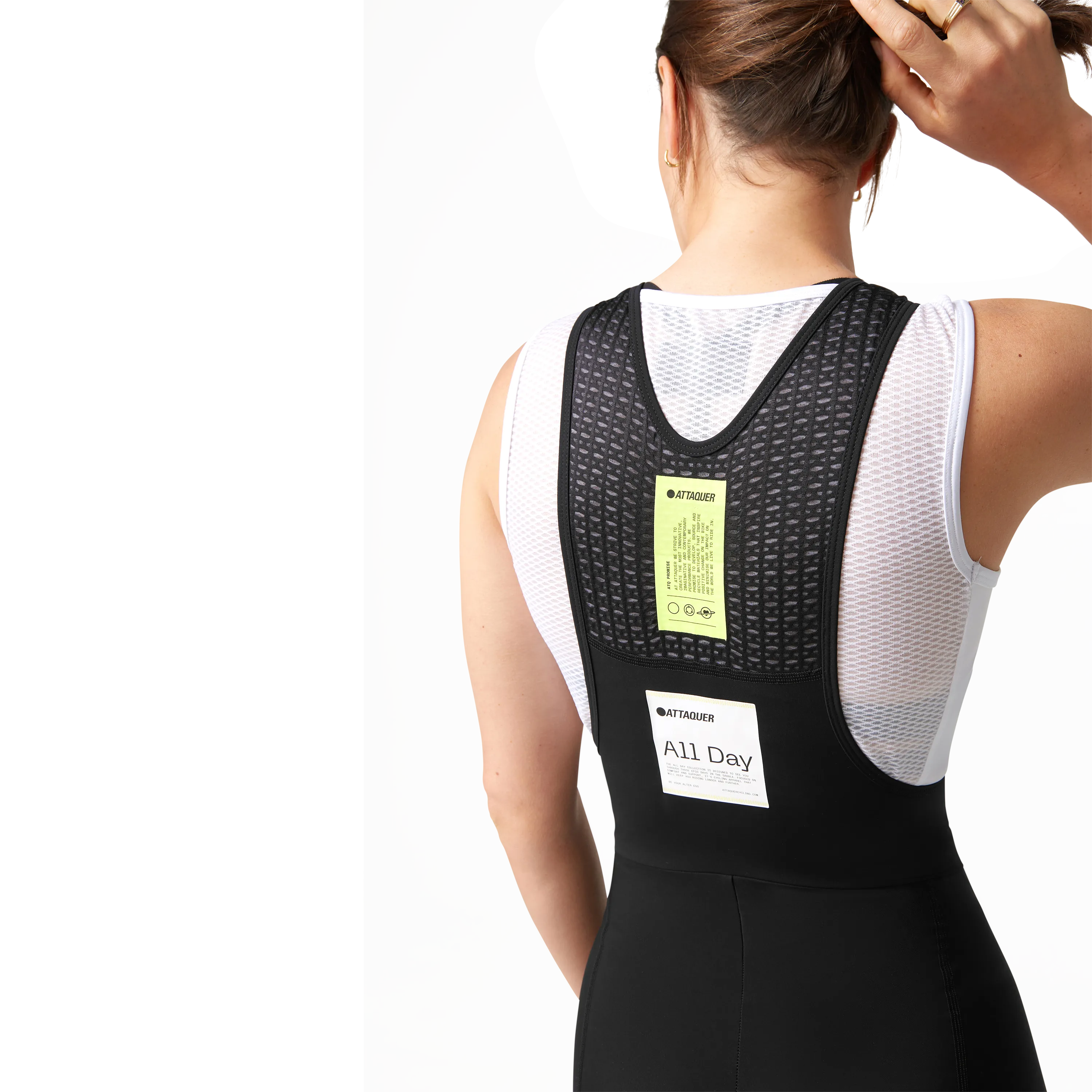 Womens All Day Bib Short Black/White-Attaquer Dead Stock-Attaquer