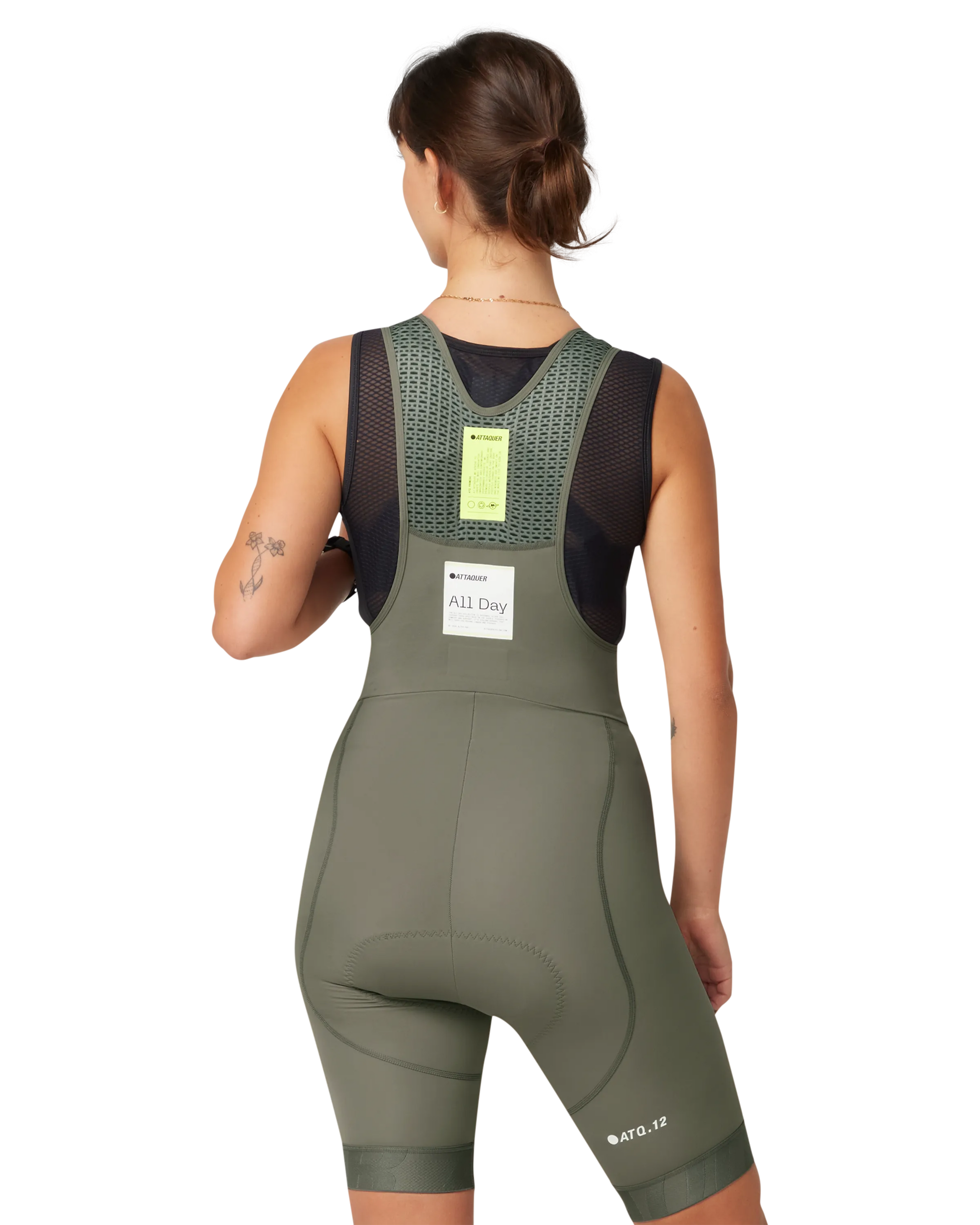 Womens All Day Bib Short Grey Smoke-Attaquer-Attaquer