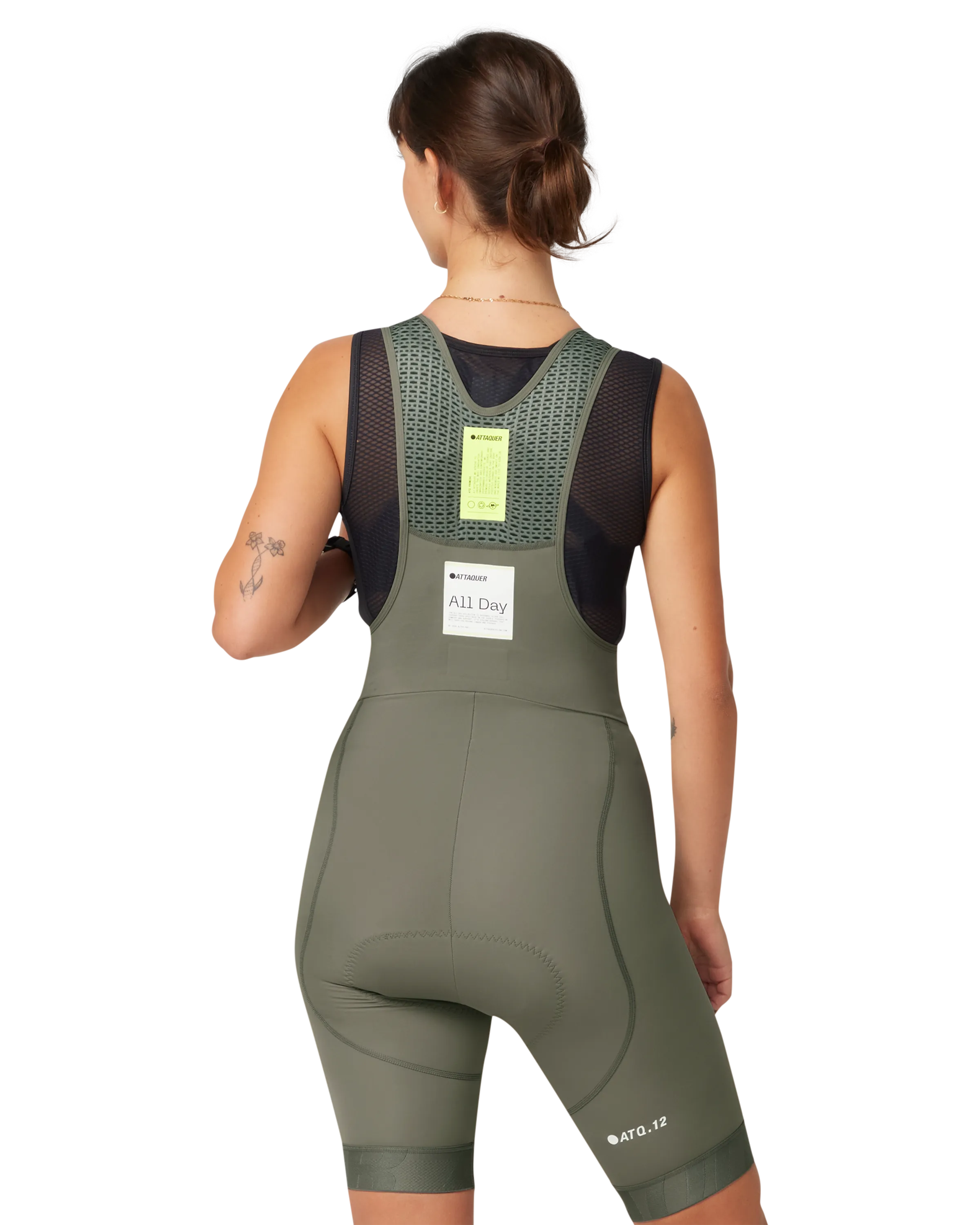 Womens All Day Bib Short Grey Smoke-Attaquer-Attaquer